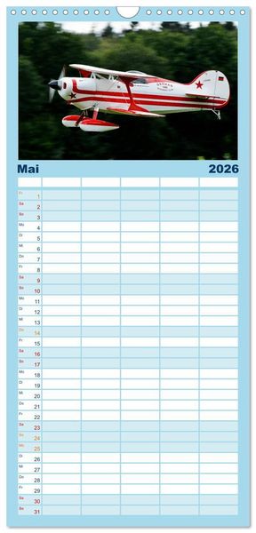 Produktbild: Familienplaner 2026 - Modellflieger mit 5 Spalten (Wandkalender, 21 x 45 cm) CALVENDO