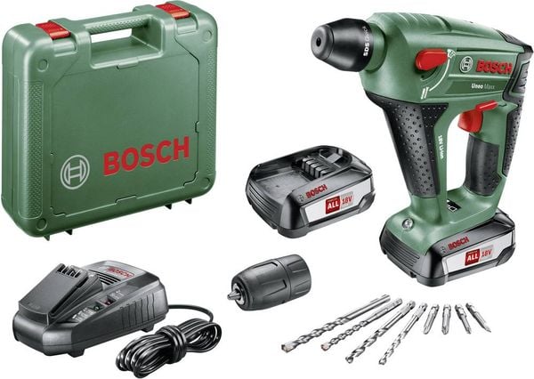 Bosch Home and Garden Uneo Maxx SDS-Quick-Akku-Bohrhammer 18 V 2.5 Ah Li-Ion inkl. 2. Akku, inkl. Koffer