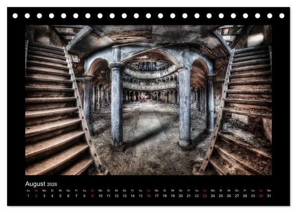 Produktbild: Lost Places - vergessene orte vergessener glanz (Tischkalender 2026 DIN A5 quer), CALVENDO Monatskalender
