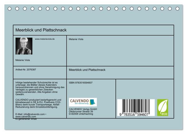 Produktbild: Meerblick und Plattschnack (Tischkalender 2026 DIN A5 quer), CALVENDO Monatskalender