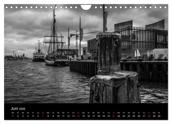 Produktbild: Bremerhaven - Blickpunkte Schwarzwei&szlig; (Wandkalender 2026 DIN A4 quer), CALVENDO Monatskalender