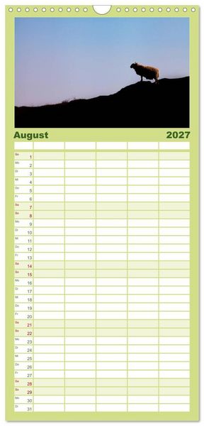 Produktbild: Familienplaner 2027 - Unter Schafen - Wegbegleiter auf Reisen mit 5 Spalten (Wandkalender, 21 x 45 cm) CALVENDO