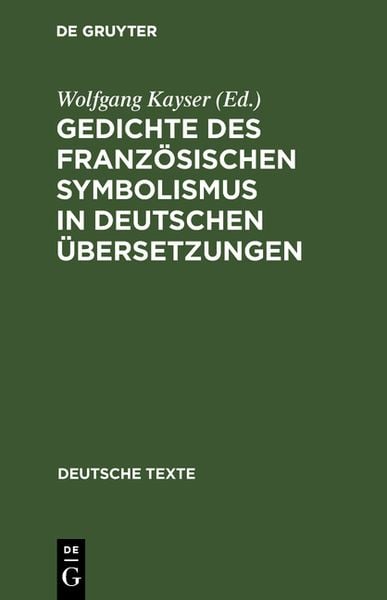 Produktbild: Gedichte des franz&ouml;sischen Symbolismus in deutschen &Uuml;bersetzungen