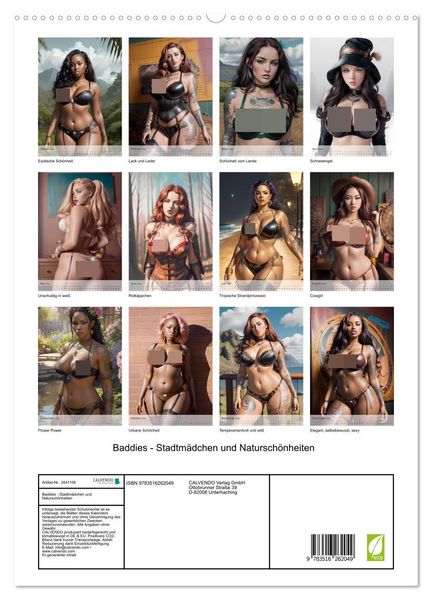 Produktbild: Baddies - Stadtm&auml;dchen und Natursch&ouml;nheiten (hochwertiger Premium Wandkalender 2026 DIN A2 hoch), Kunstdruck in Hochglanz