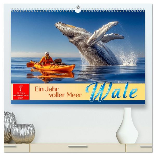 Produktbild: Wale - ein Jahr voller Meer (hochwertiger Premium Wandkalender 2026 DIN A2 quer), Kunstdruck in Hochglanz