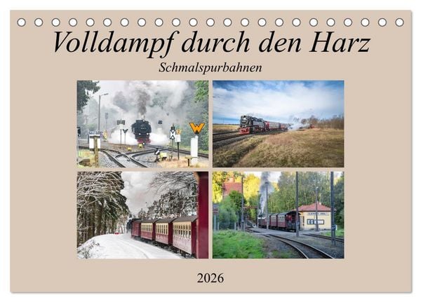 Produktbild: Volldampf durch den Harz (Tischkalender 2026 DIN A5 quer), CALVENDO Monatskalender