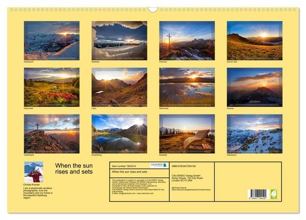 Produktbild: When the sun rises and sets (Wall Calendar 2026 DIN A2 landscape), CALVENDO 12 Month Wall Calendar