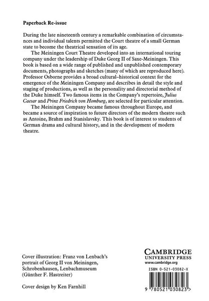 Produktbild: The Meiningen Court Theatre 1866-1890