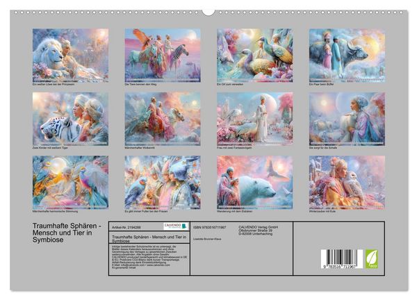 Produktbild: Traumhafte Sph&auml;ren - Mensch und Tier in Symbiose (hochwertiger Premium Wandkalender 2026 DIN A2 quer), Kunstdruck in Hochglanz