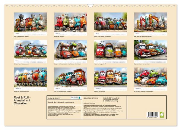 Produktbild: Rost & Roll - Altmetall mit Charakter (Wandkalender 2027 DIN A2 quer), CALVENDO Monatskalender