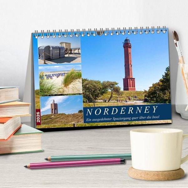 Produktbild: Norderney Spaziergang (Tischkalender 2026 DIN A5 quer), CALVENDO Monatskalender