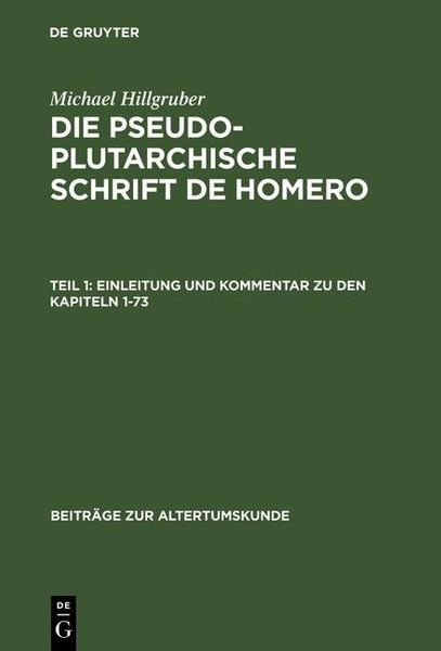 Produktbild: Einleitung und Kommentar zu den Kapiteln 1-73