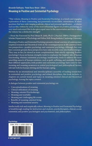 Produktbild: Meaning in Positive and Existential Psychology