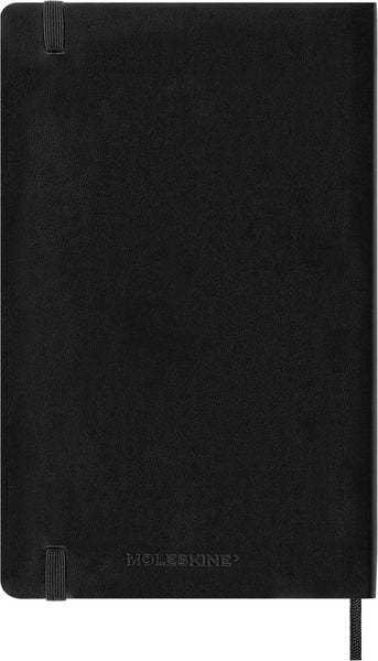 Moleskine 12 Monate Wochen Notizkalender Deutsch 2026, Large/A5, 1 Wo = 1 Seite, rechts linierte Seite, Weicher Einband, Schwarz