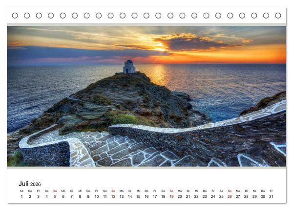 Produktbild: KYKLADEN Dem Licht ganz nah (Tischkalender 2026 DIN A5 quer), CALVENDO Monatskalender