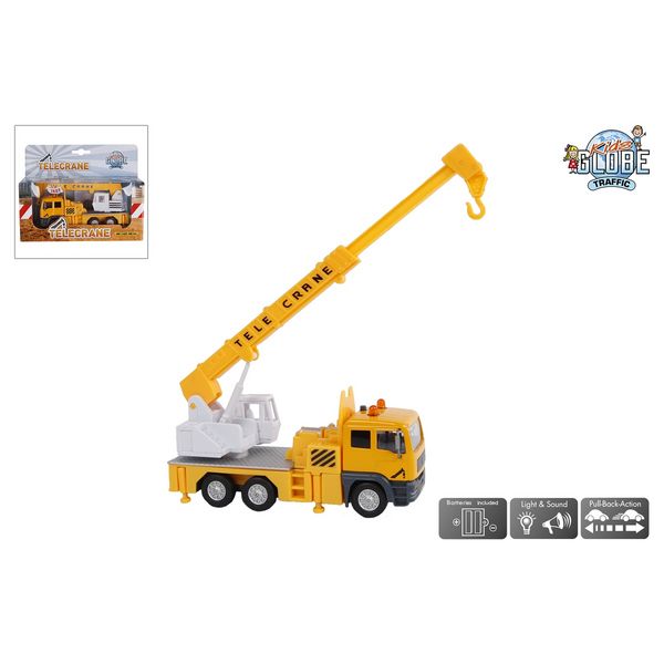 Produktbild: LKW Teleskopkran Kids Globe mit Licht und Sound 15cm Friktion