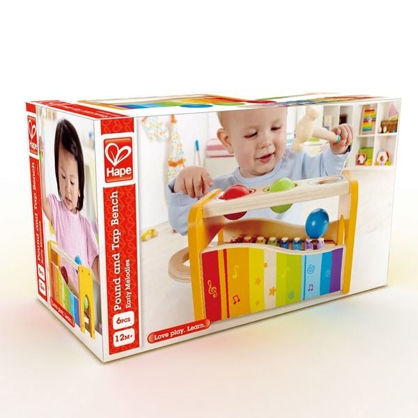 Hape E0305 - Regenbogen Xylophon und Hammerspiel
