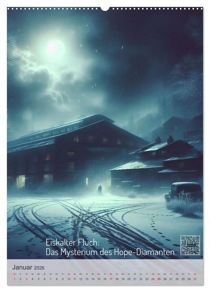 Produktbild: True Crime - Schatten der Vergangenheit (hochwertiger Premium Wandkalender 2026 DIN A2 hoch), Kunstdruck in Hochglanz
