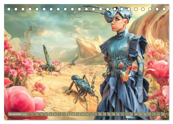 Produktbild: Insektenplanet - Surrealer Science-Fiction (Tischkalender 2026 DIN A5 quer), CALVENDO Monatskalender