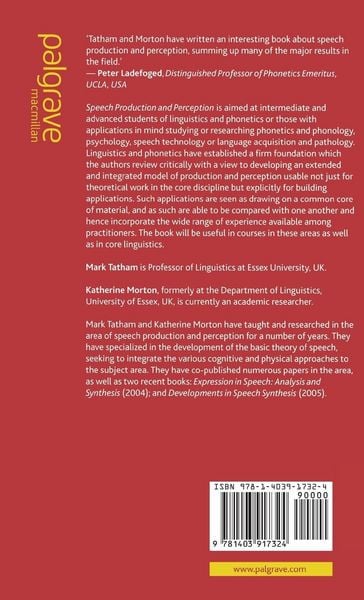 Produktbild: Speech Production and Perception