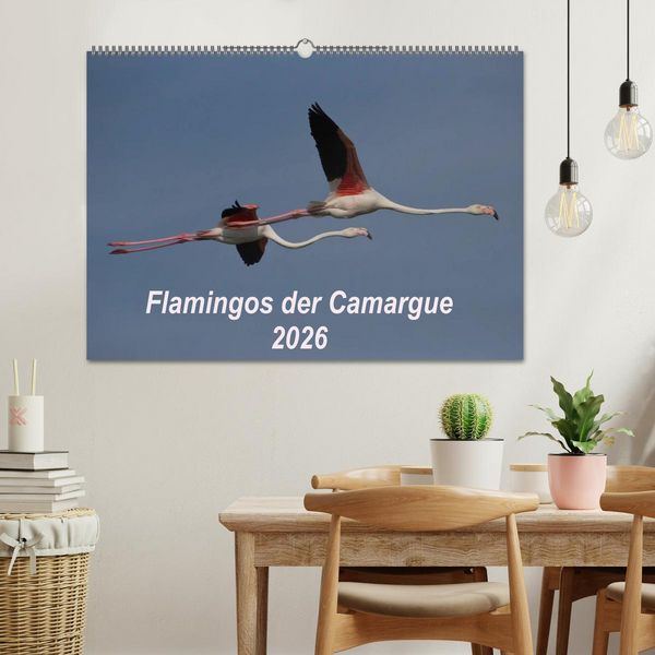 Produktbild: Flamingos der Camargue 2026 (Wandkalender 2026 DIN A2 quer), CALVENDO Monatskalender