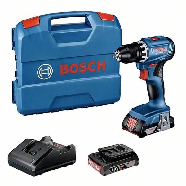 Bosch Professional GSR 18V-45 06019K3202 Akku-Bohrschrauber 18 V 2.0 Ah Li-Ion inkl. 2. Akku, inkl. Ladegerät, inkl. Kof