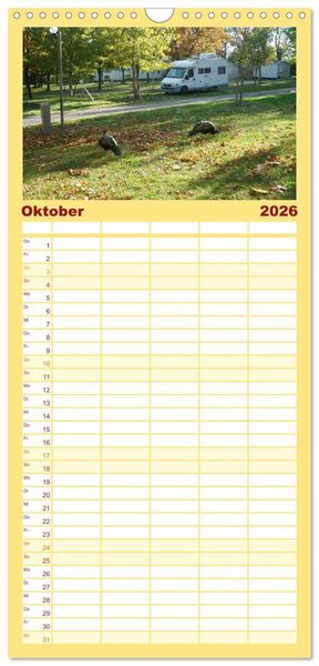 Produktbild: Familienplaner 2026 - Wohnmobil-Reisen mit 5 Spalten (Wandkalender, 21 x 45 cm) CALVENDO