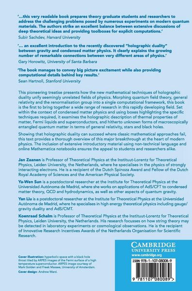 Produktbild: Holographic Duality in Condensed Matter Physics