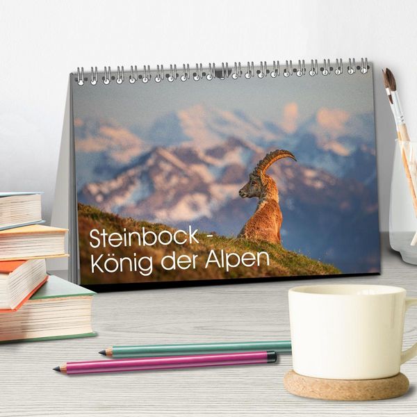 Produktbild: Steinbock - K&ouml;nig der Alpen (Tischkalender 2026 DIN A5 quer), CALVENDO Monatskalender
