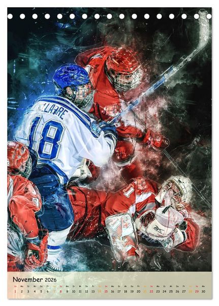 Produktbild: Eishockey spektakul&auml;r (Tischkalender 2026 DIN A5 hoch), CALVENDO Monatskalender