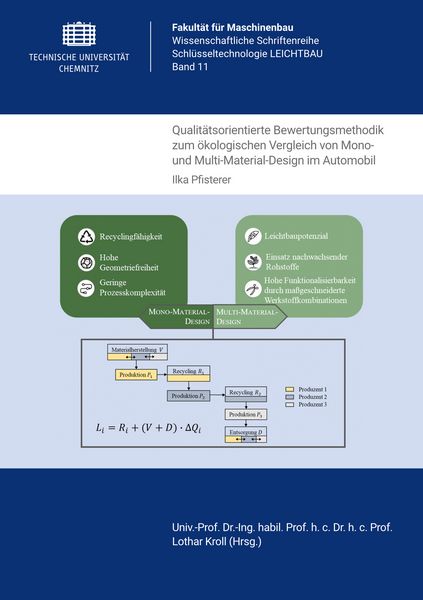 Produktbild: Qualit&auml;tsorientierte Bewertungsmethodik zum &ouml;kologischen Vergleich von Mono- und Multi-Material-Design im Automobil
