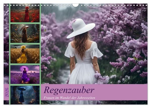 Produktbild: Regenzauber - Frauen im Wandel der Jahreszeiten (Wandkalender 2026 DIN A3 quer), CALVENDO Monatskalender