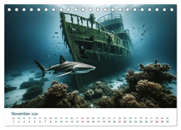 Produktbild: Wei&szlig;e Haie (Tischkalender 2026 DIN A5 quer), CALVENDO Monatskalender