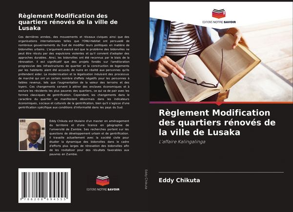 Produktbild: R&egrave;glement Modification des quartiers r&eacute;nov&eacute;s de la ville de Lusaka