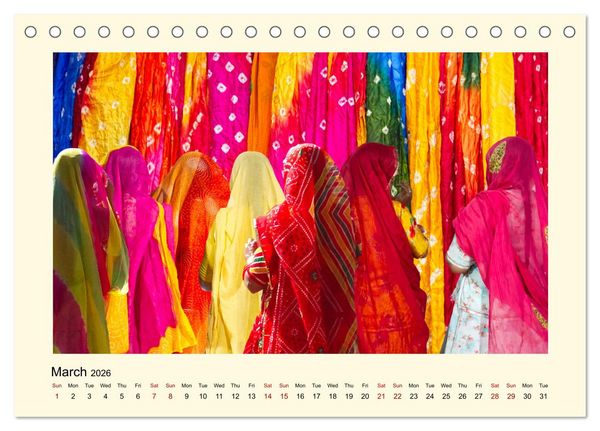 Produktbild: Great impressions of INDIA featuring awesome pictures (Desk Calendar 2026 DIN A5 landscape), CALVENDO 12 Month DeskCalendar