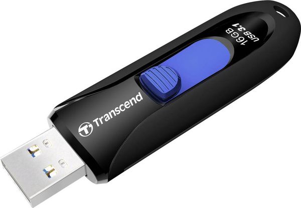 Transcend JetFlash® 790 USB-Stick 16GB Schwarz, Blau TS16GJF790K USB 3.2 Gen 2 (USB 3.1)