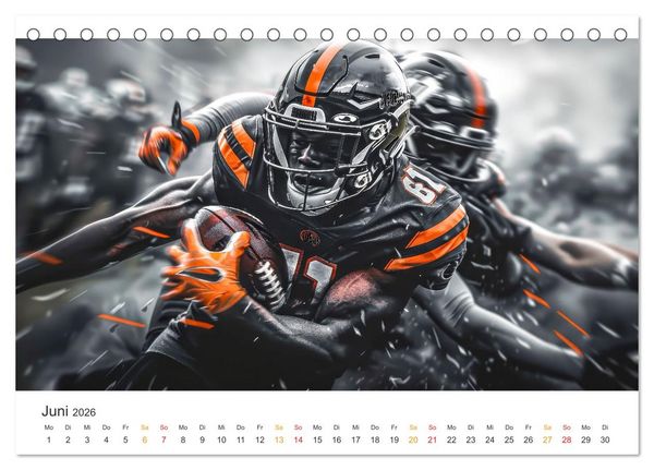 Produktbild: American Football - coole Momente (Tischkalender 2026 DIN A5 quer), CALVENDO Monatskalender