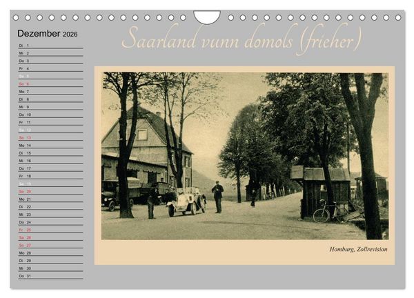 Produktbild: Saarland - vunn domols (frieher) (Wandkalender 2026 DIN A4 quer), CALVENDO Monatskalender