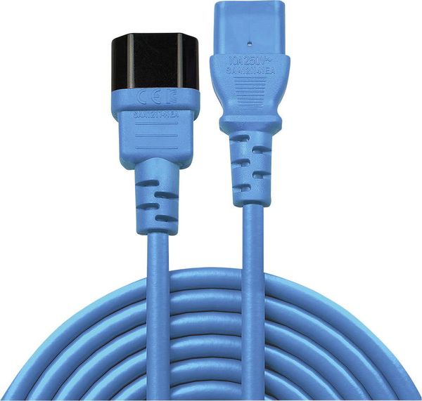 Produktbild: LINDY Strom Verl&auml;ngerungskabel [1x Kaltger&auml;te-Stecker C14 - 1x Kaltger&auml;te-Buchse C13] 2.00 m Blau