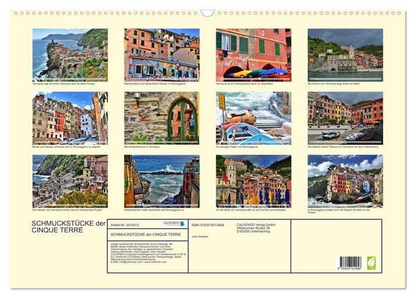 Produktbild: SCHMUCKST&Uuml;CKE der CINQUE TERRE (Wandkalender 2026 DIN A2 quer), CALVENDO Monatskalender