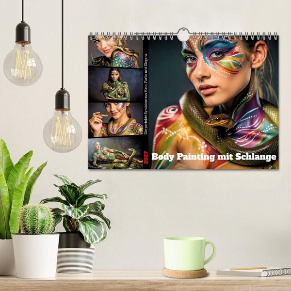 Produktbild: Body Painting mit Schlange (Wandkalender 2027 DIN A4 quer), CALVENDO Monatskalender