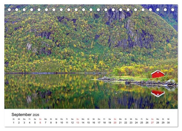 Produktbild: Norwegen 2026 - vom Fjord zum Fjell (Tischkalender 2026 DIN A5 quer), CALVENDO Monatskalender