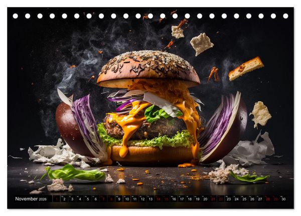 Produktbild: Burgerfood (Tischkalender 2026 DIN A5 quer), CALVENDO Monatskalender