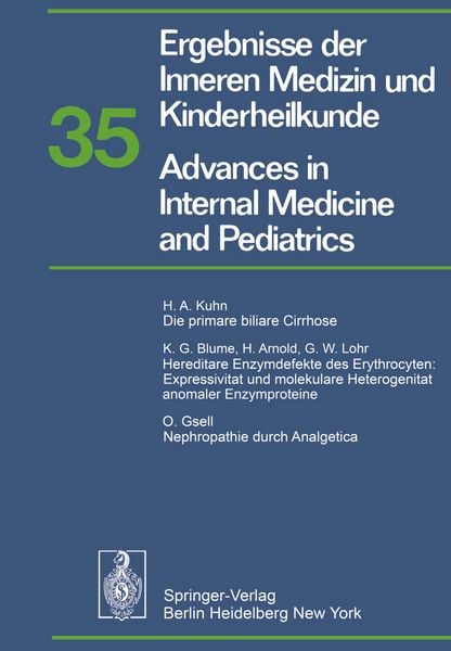 Produktbild: Ergebnisse der Inneren Medizin und Kinderheilkunde / Advances in Internal Medicine and Pediatrics