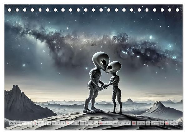 Produktbild: Aliens auf Tour (Tischkalender 2026 DIN A5 quer), CALVENDO Monatskalender