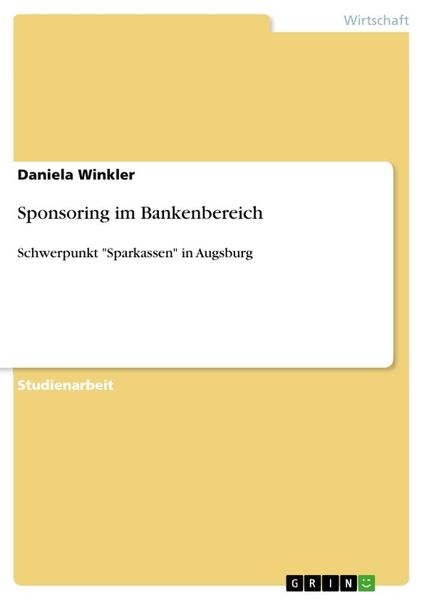 Produktbild: Sponsoring im Bankenbereich