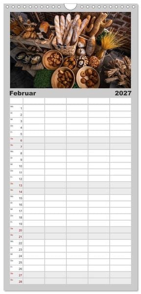 Produktbild: Familienplaner 2027 - Mein Brotkalender mit 5 Spalten (Wandkalender, 21 x 45 cm) CALVENDO