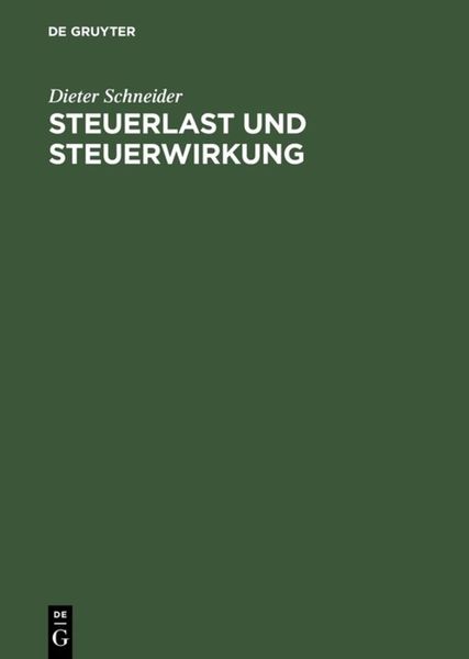 Produktbild: Steuerlast und Steuerwirkung