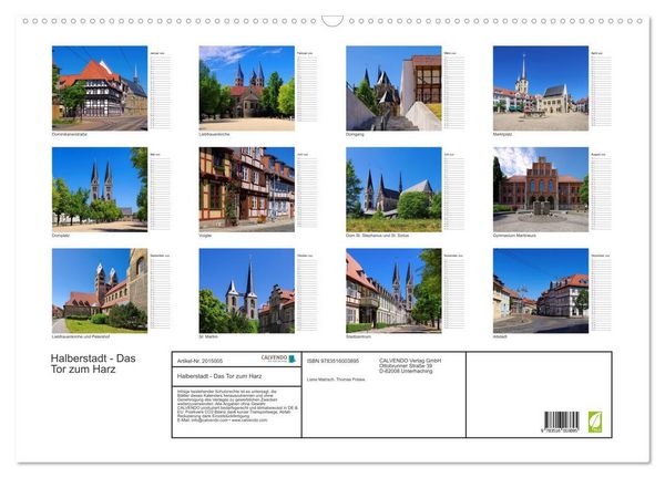 Produktbild: Halberstadt - Das Tor zum Harz (Wandkalender 2026 DIN A2 quer), CALVENDO Monatskalender