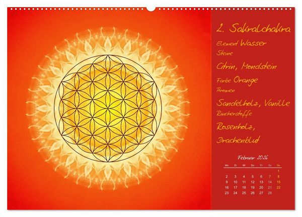 Produktbild: Kleine Chakrenlehre (Wandkalender 2026 DIN A2 quer), CALVENDO Monatskalender